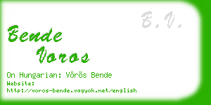 bende voros business card